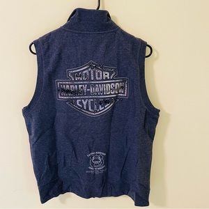 Harley Davison zip up sleeveless vest